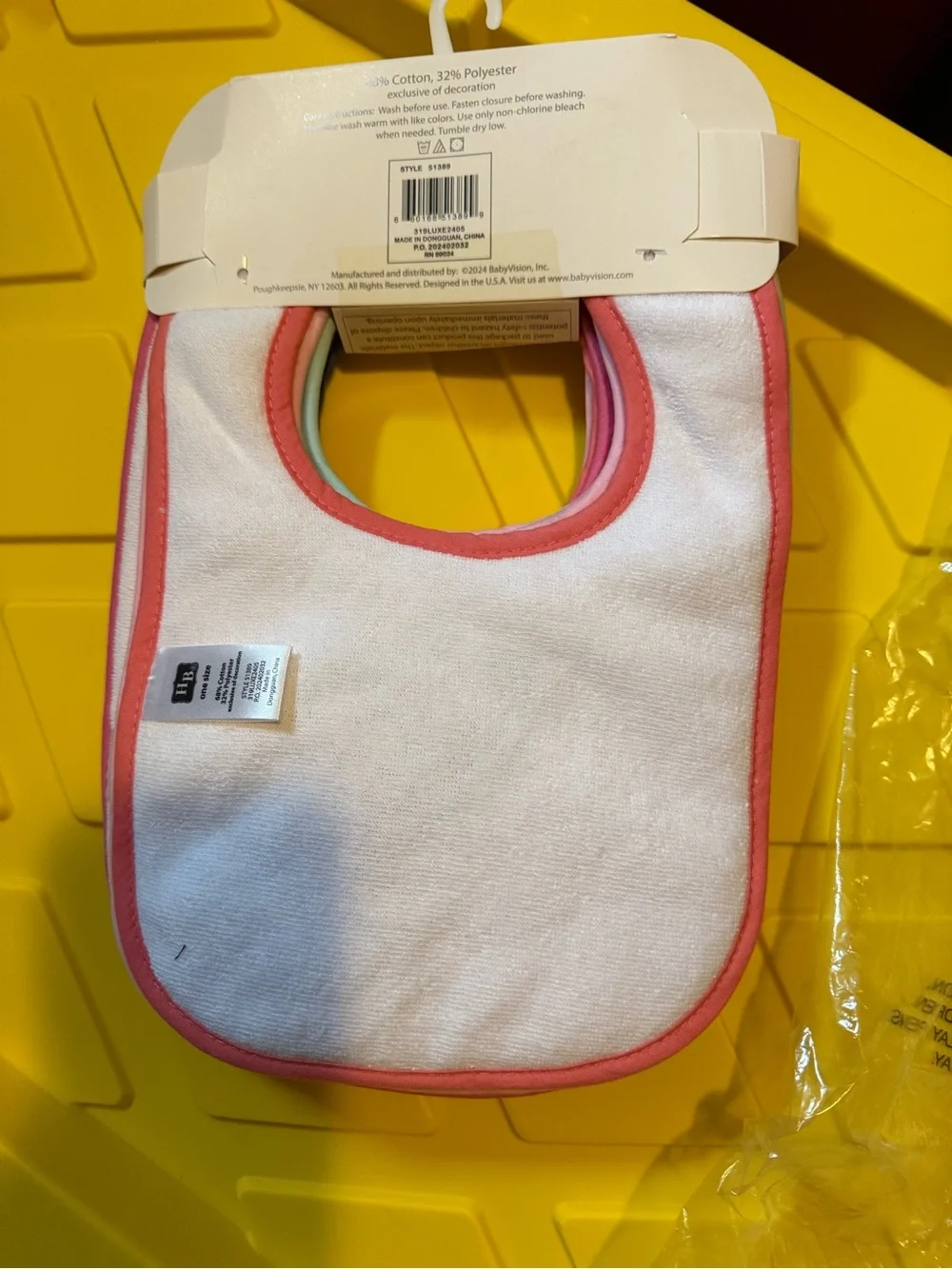 Hudson Baby Pink Fox Embroidered Bib - Floral Accent